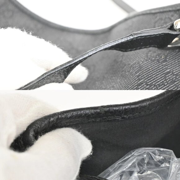 GUCCI GG Pattern Abbey Shoulder Bag Leather canvas Black SHW Italy 76KB625 - Picture 8 of 15